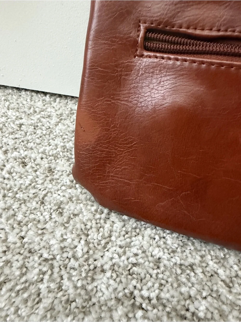 Vintage 1990s Stone Mountain Brown Two-Tone Faux Leather 9